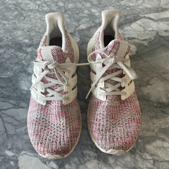 adidas Performance Boost Lace up Running Shoes White Red 7.5 - Picture 6 of 12